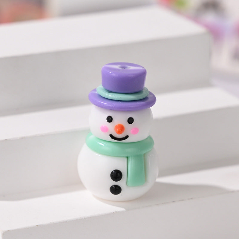 Wholesale 10pcs/pack Christmas snowman rubber beads  Christmas loose beads DIY