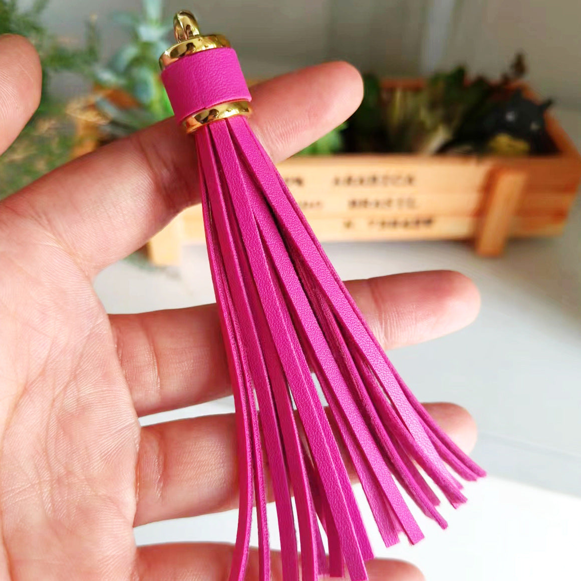 Wholesale Leopard Print PU Leather Tassel Printed Pendant Keychain Accessories