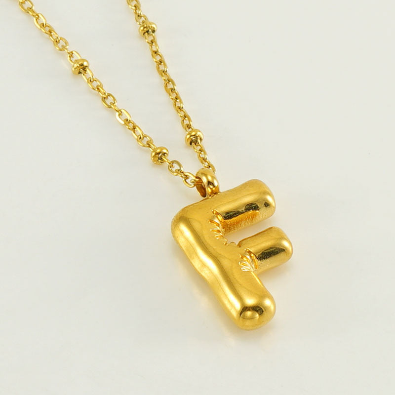 Wholesale Bubble Letter 18K Stainless Steel Necklace