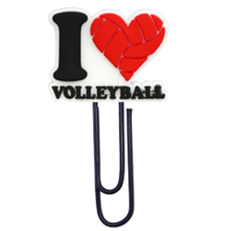 Wholesale Random 50pcs Volleyball sports paper clip Bookmarks