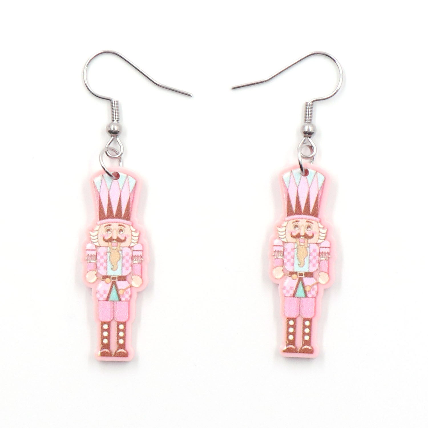 Wholesale Christmas Knight Pink Acrylic Earrings