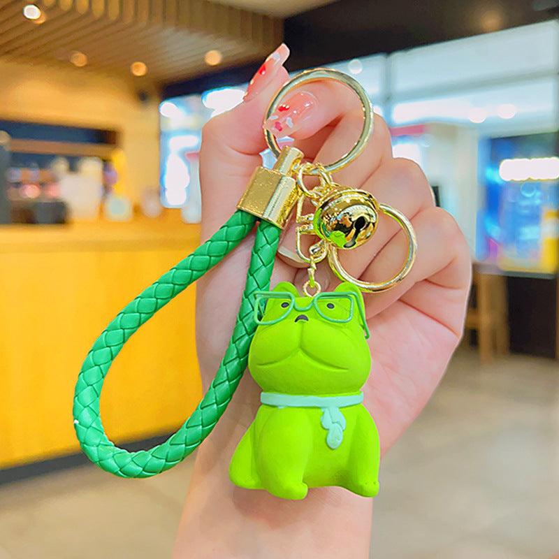 Wholesale Resin Glasses Method Dog Fighting Keychain