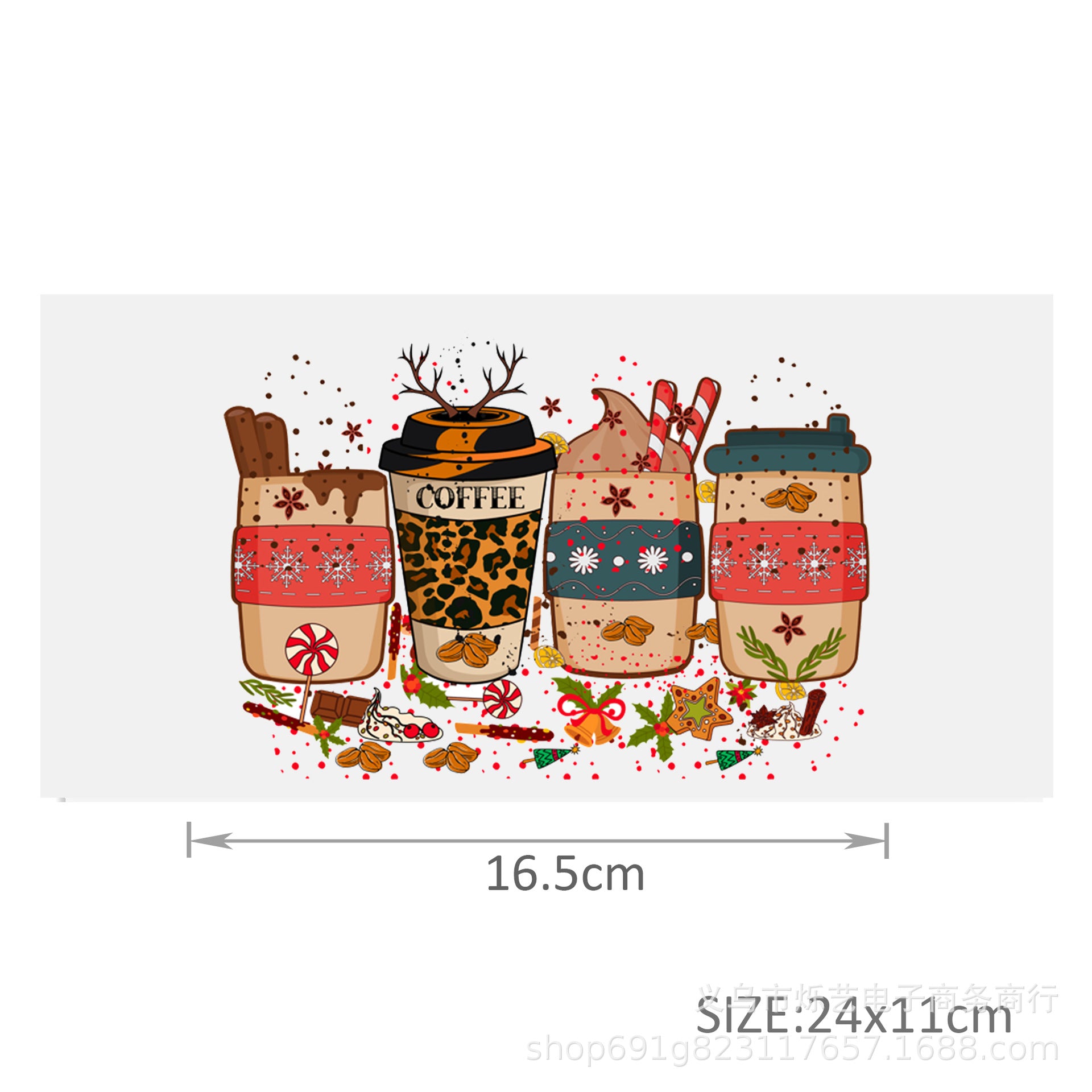 Wholesale Christmas  Snowman Drink  16oz Cup UV DTF Wraps