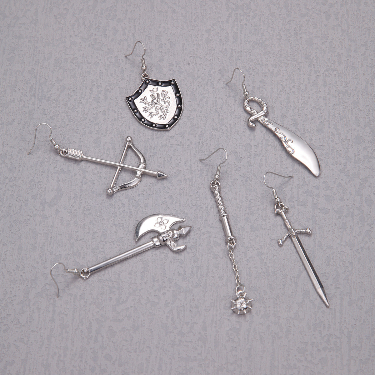 Wholesale Gothic Medieval Sword Earrings Silver Chain Cross Drop Jewelry Accessory Party Style