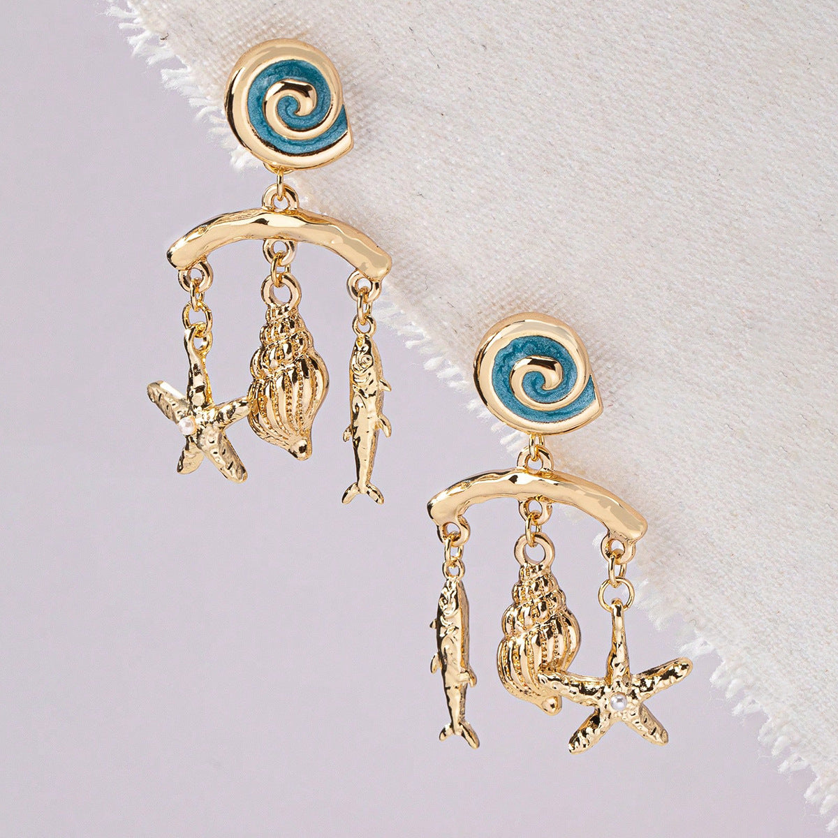 Wholesale Beach-style starfish and Shell Earrings