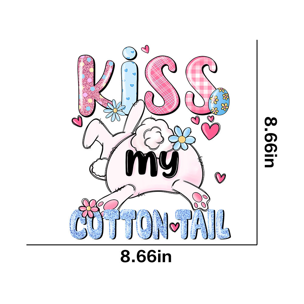 Wholesale 10pcs Easter letter cartoon rabbit car UV DTF Ready to Press Transfers Wraps