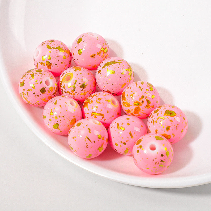 Wholesale 16mm 10PCS Acrylic Spray Painted Colored Round Beads