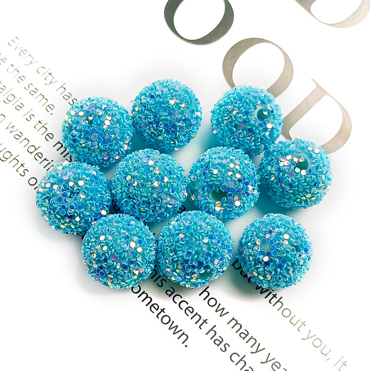 Wholesale 16MM Round Ball Straight Hole Beads Sequin Hanging Beads Jewelry Accessories