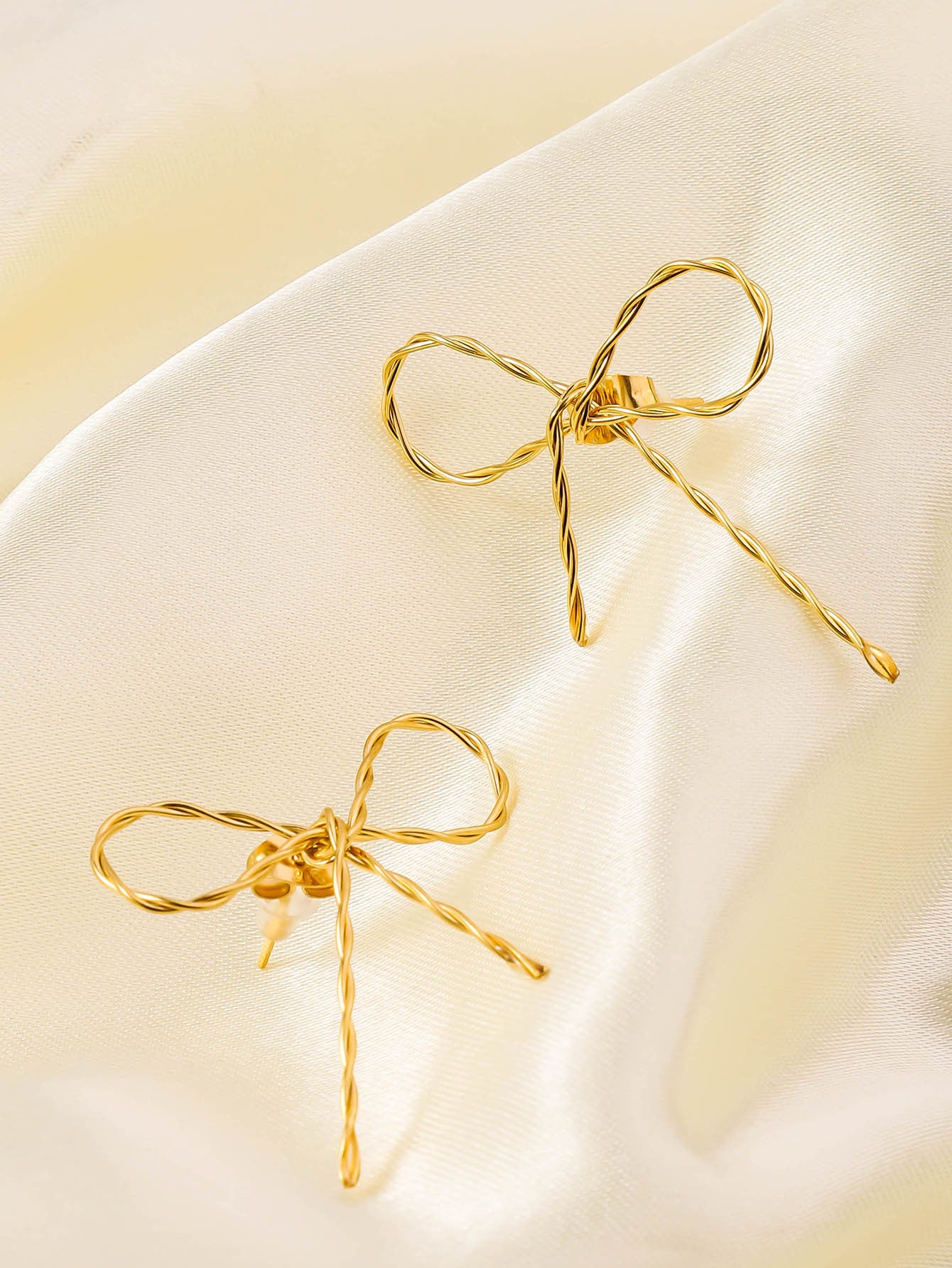 Wholesale Genuine Gold Plated Titanium Steel Heart-shaped Mirror Tassel Stainless Steel Earrings