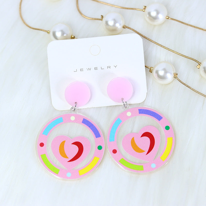 Wholesale Valentine's Day Transparent Color Love Letter Butterfly Fishbone Acrylic Earrings
