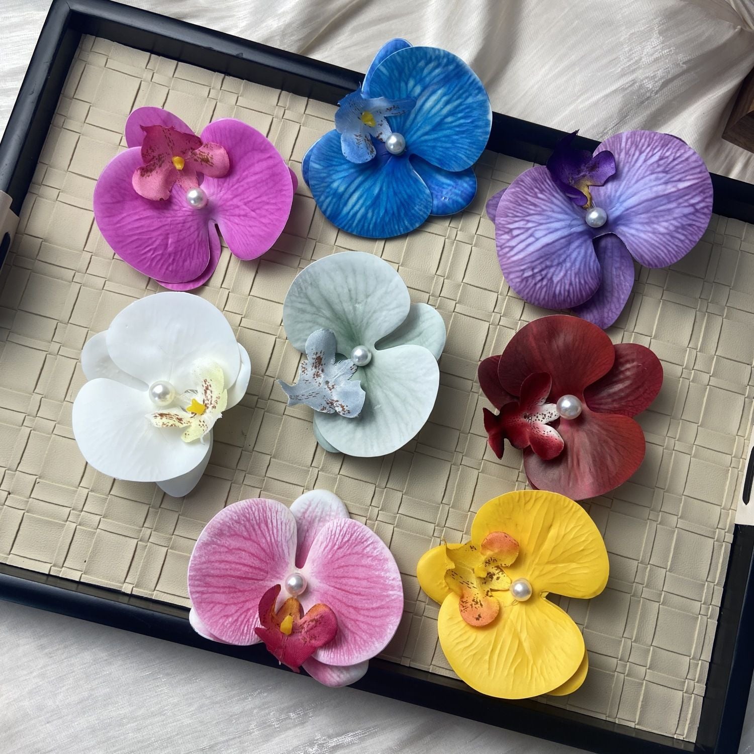 Wholesale Valentine's Day Excellent Purple Phalaenopsis Simulated Flower Atmosphere Headwear