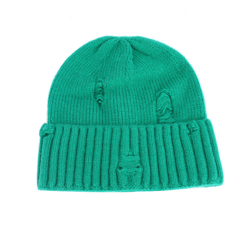 Wholesale Couple Winter Warmth Knitted Hairline Face Friendly Ear Protector Knitted Perforated Cold Hat