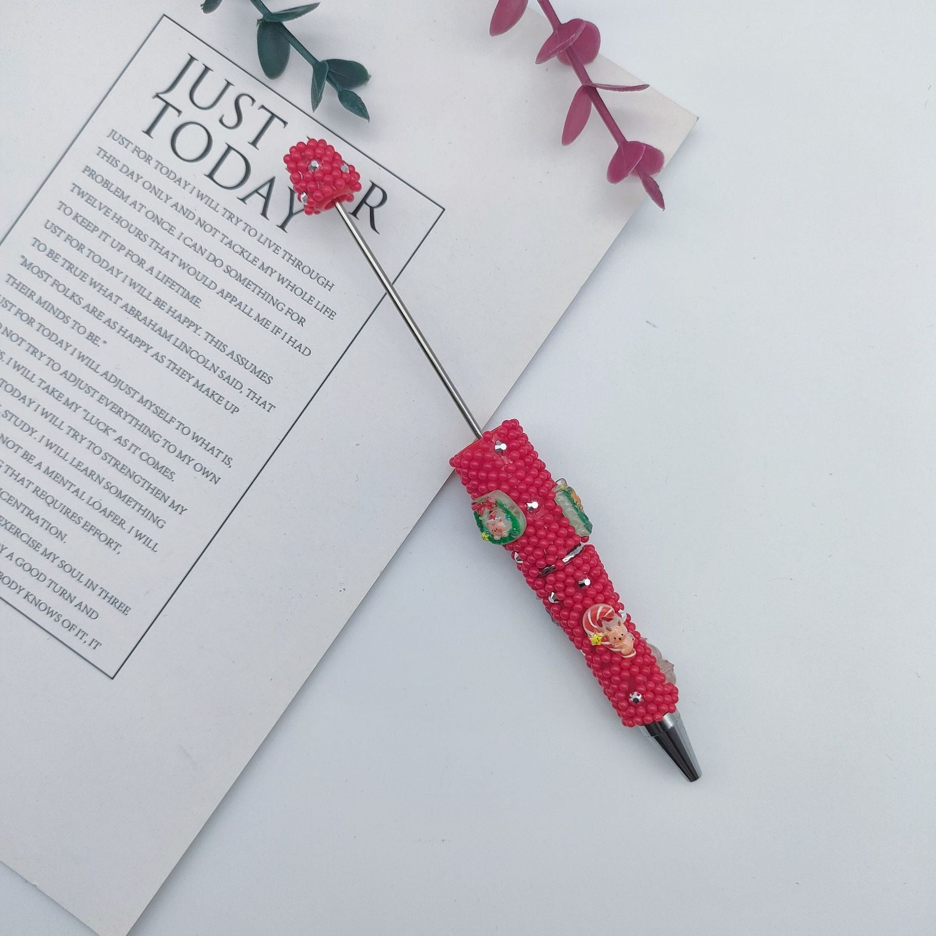 Wholesale Christmas Atmosphere Cute Beadable Pens