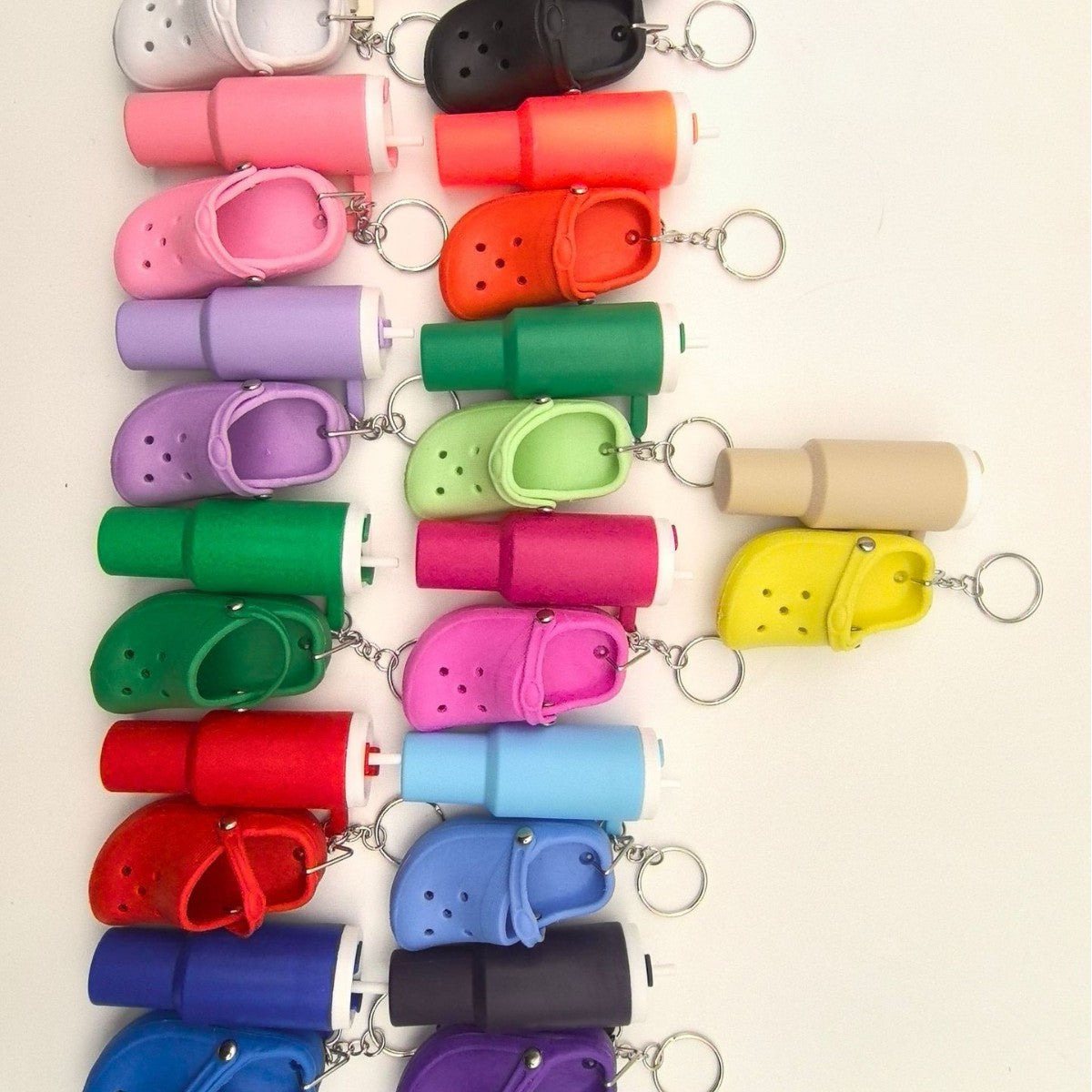 Wholesale New Ice Cup Keychain and Mini Hole Shoes Keychain Combination Pendant Set Can Wrap