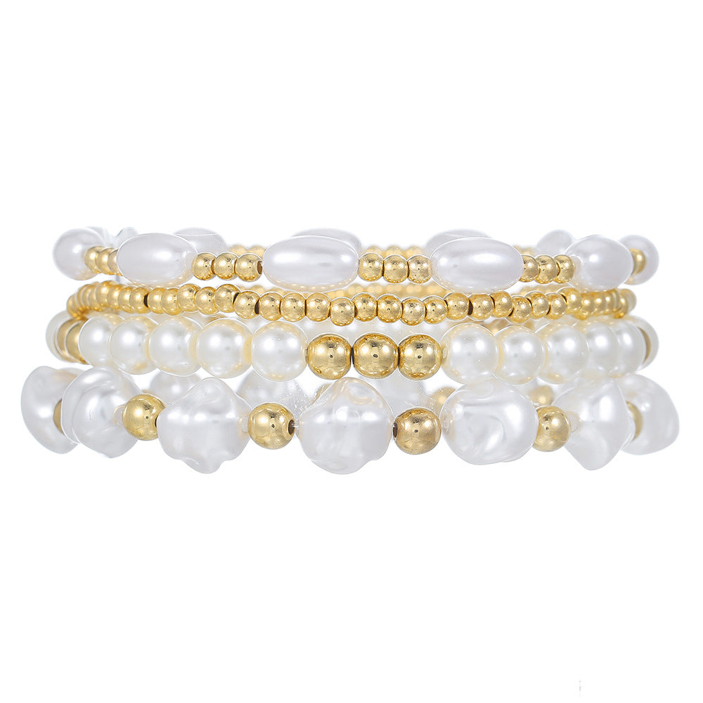 Wholesale  Cross Bracelet suit Sweet Cool Beaded Shell Pearl Bracelet