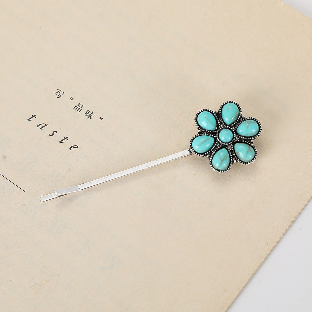 Wholesale retro turquoise hairpin suit simple personality trend hair clips