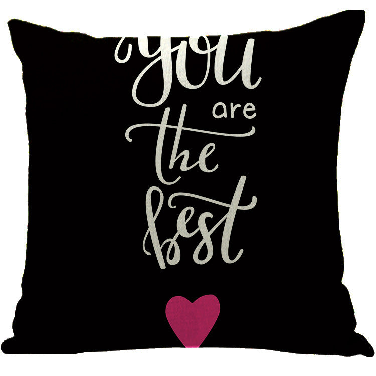Wholesale Sofa Cushion Home Mother's Day Hug Linen Letter Print Pillowcase