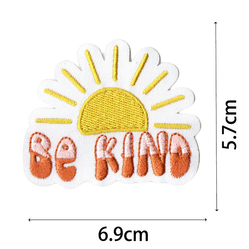 Wholesale Bohemian embroidered fabric patch with positive energy quotes for bags  DIY Patches