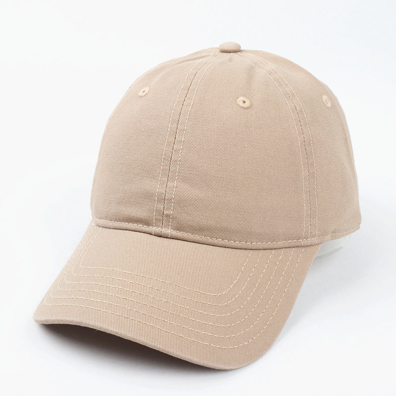 Wholesale Simple Soft Top Washable Cotton Light Plate Solid Color Cap Men's and Women's Korean Style Sunscreen Baseball Cap Trendy