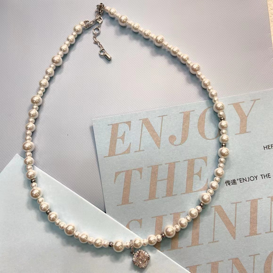 Wholesale Necklace Silver Grey Women's Valentine's Day Gift