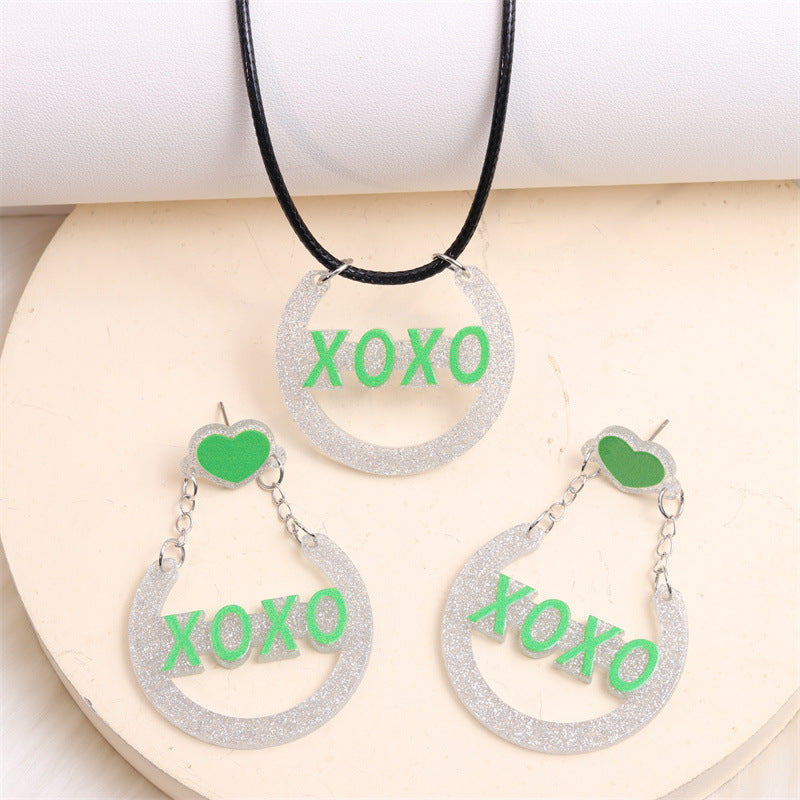 Wholesale Valentine's Day XOXO Heart Acrylic Earrings