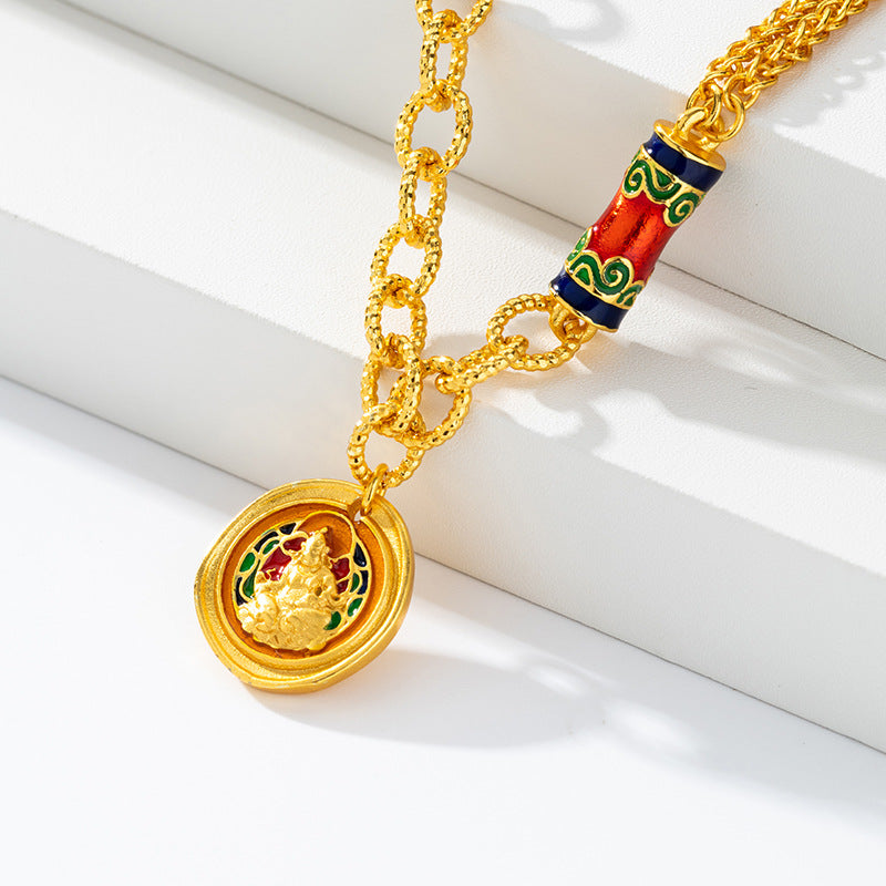 Wholesale Ancient Method Burned Blue Bracelet Female Vietnamese Sand Gold Yellow God of Wealth Jewelry Valentine's Day Girlfriend Birthday Gift