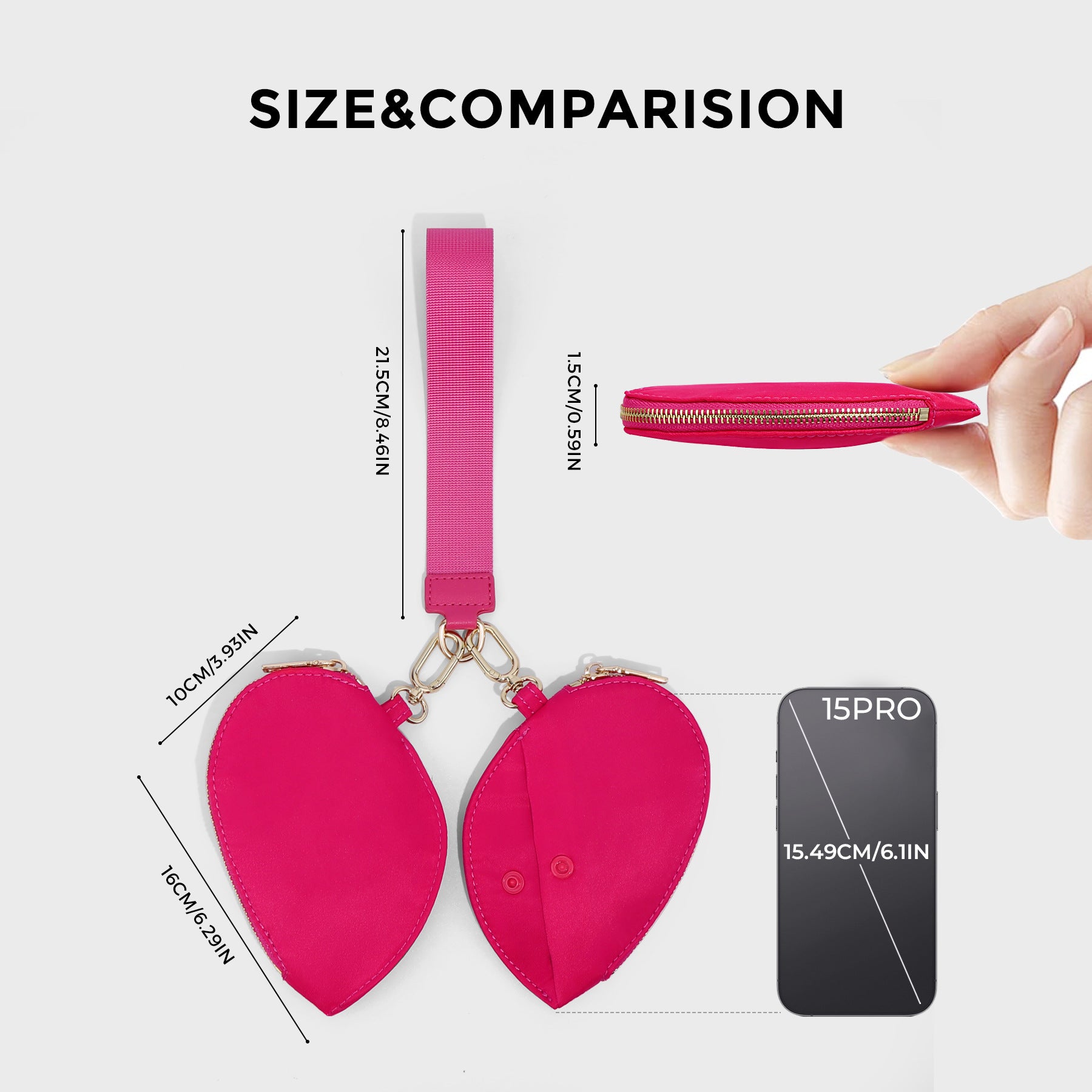 Wholesale Love wrist bag stitching two in one bank card coin purse