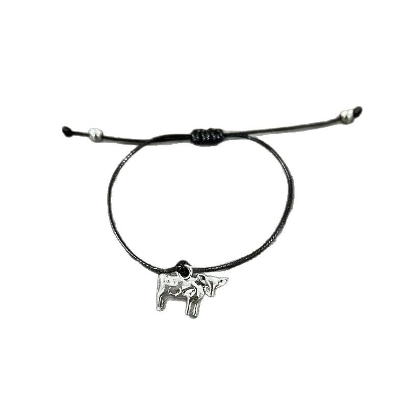 Wholesale Animal alloy pendant with adjustable hand woven bracelet