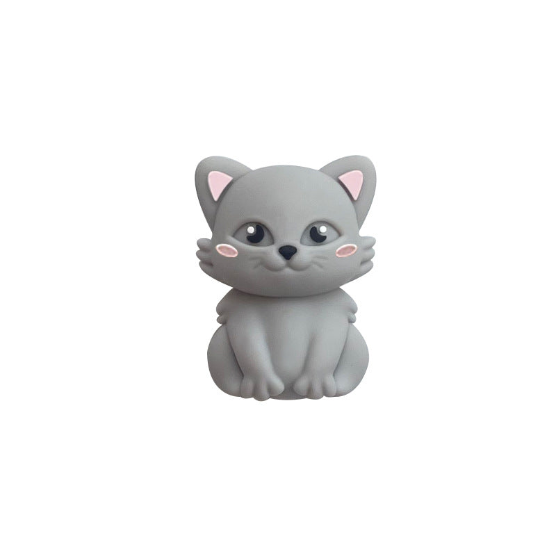 Wholesale 20pcs 3D Dropper Silicone Cute Cat Shaped Handmade Bead Beads