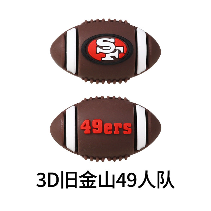 Wholesale 20pcs/pack  Rugby team logo silicone 3D Focal Beads