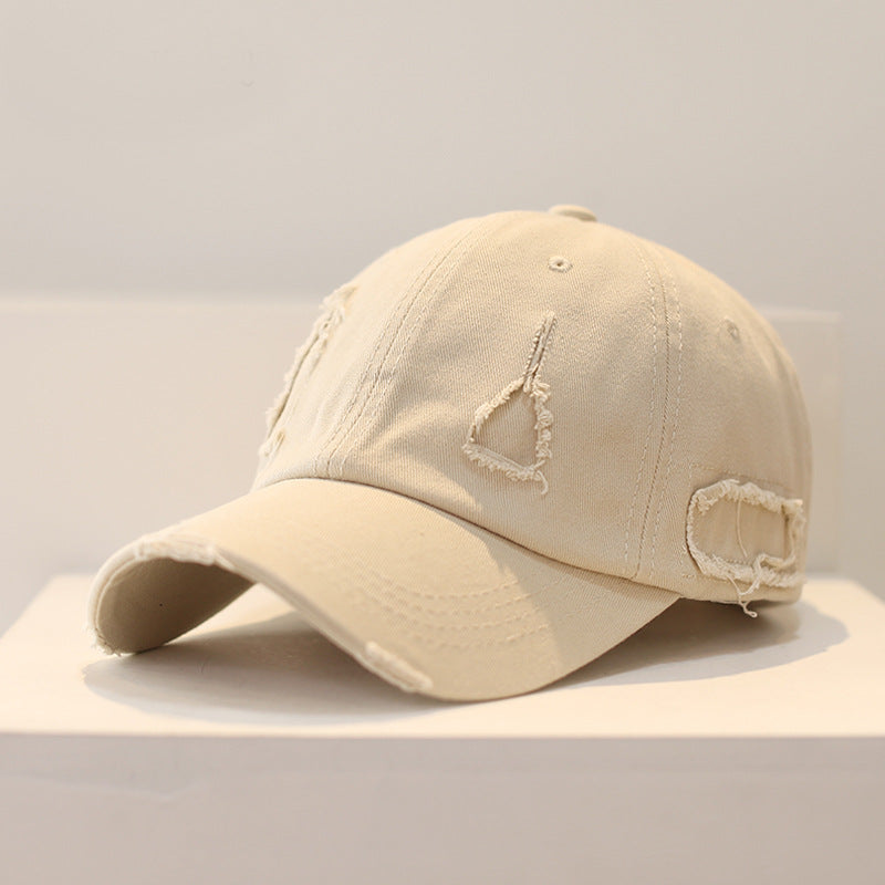 Wholesale Distressed Hole Solid Color Hip Hop Baseball Cap