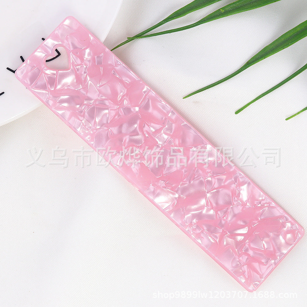 Wholesale 10pcs Texture acrylic peach heart hanging rope bookmark