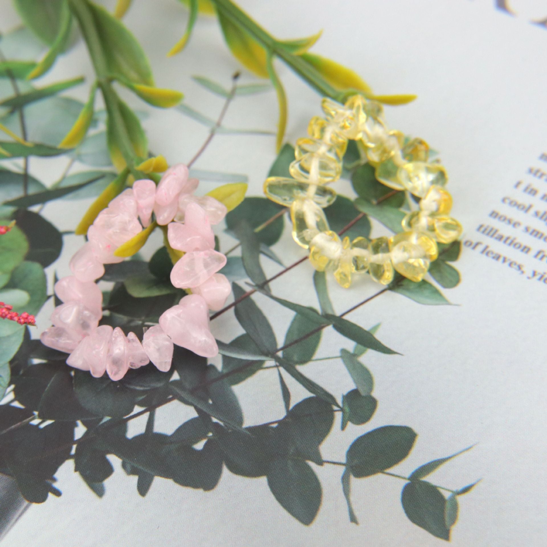 Wholesale Personality Hand-worn Natural Gravel Elastic Ring Women