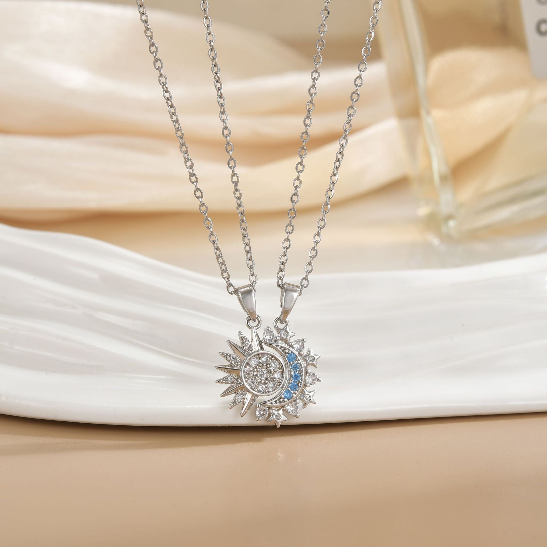 Wholesale Magnetic Sun Moon Titanium Steel Necklace