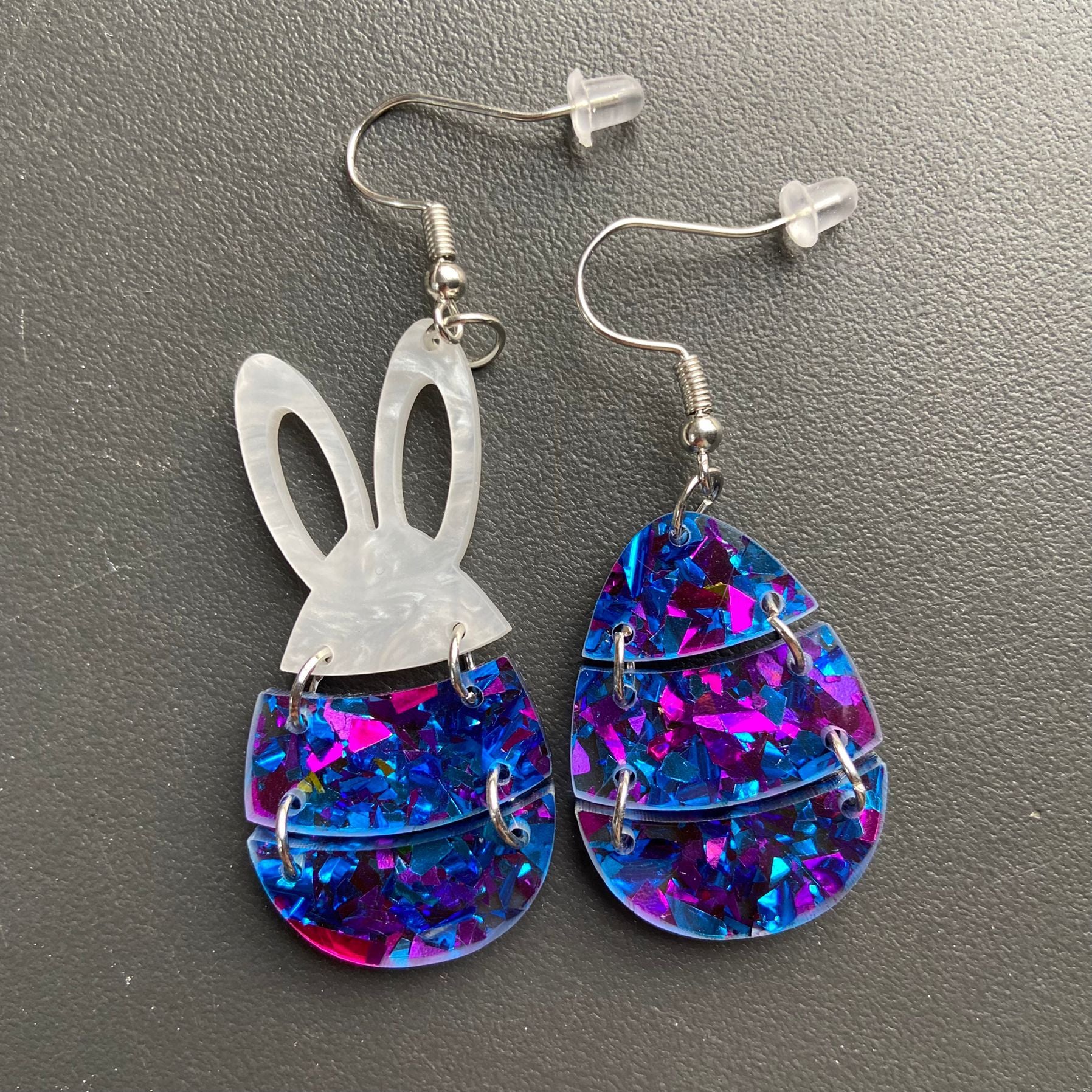 Wholesale Easter Egg Little White Rabbit Acrylic Earrings