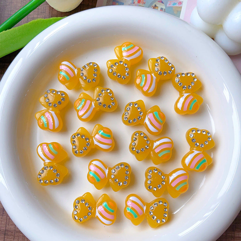 Wholesale Glow-in-the-dark rainbow bow straight beaded  Acrylic Beads