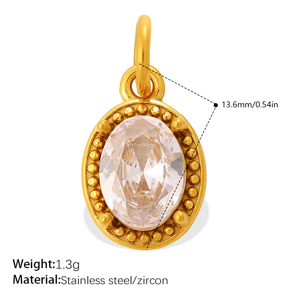 Wholesale Stainless Steel Zircon Sunflower Teardrop Pendant