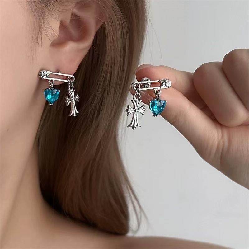 Wholesale Dark Cross Heart Earrings