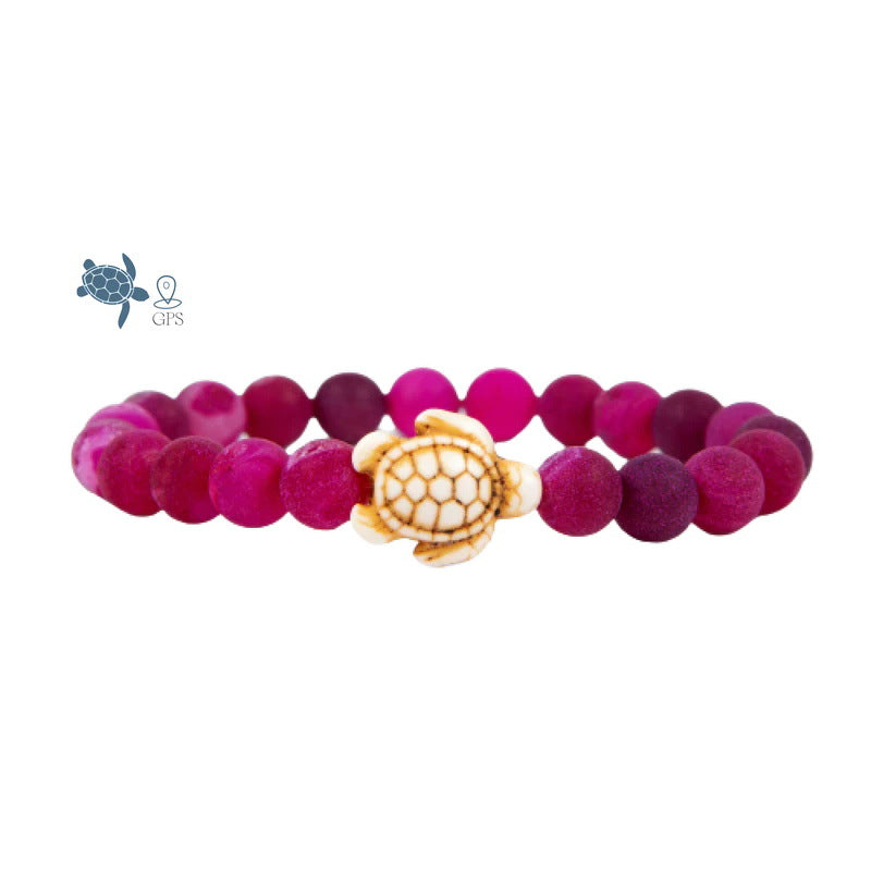 Wholesale 8mm natural stone turtle pendant elastic bracelet