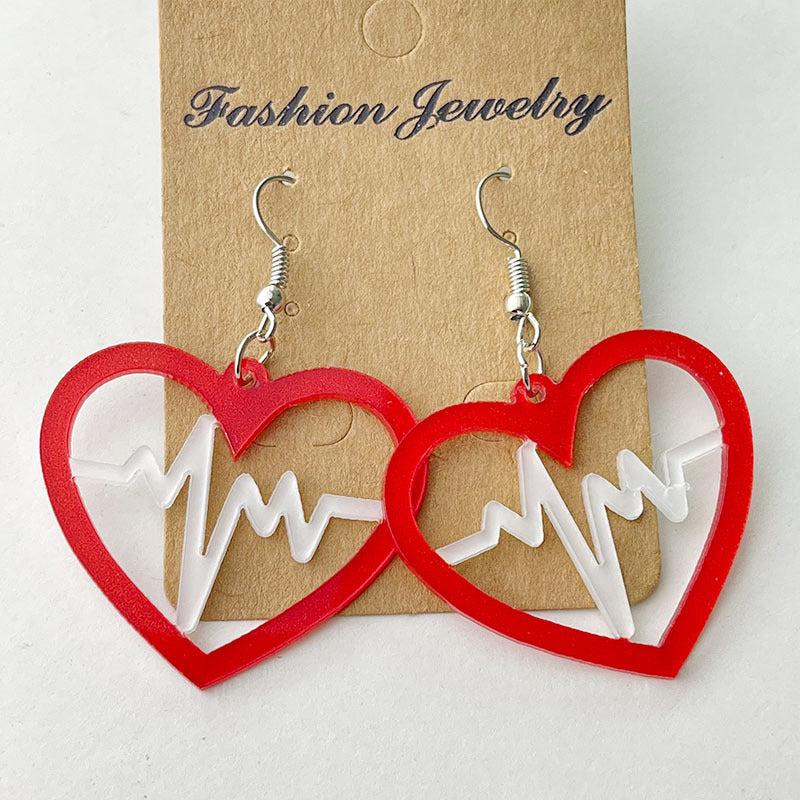 Wholesale 2 Pairs/pack Medical Tablets Stethoscope Electrocardiogram Acrylic Earrings