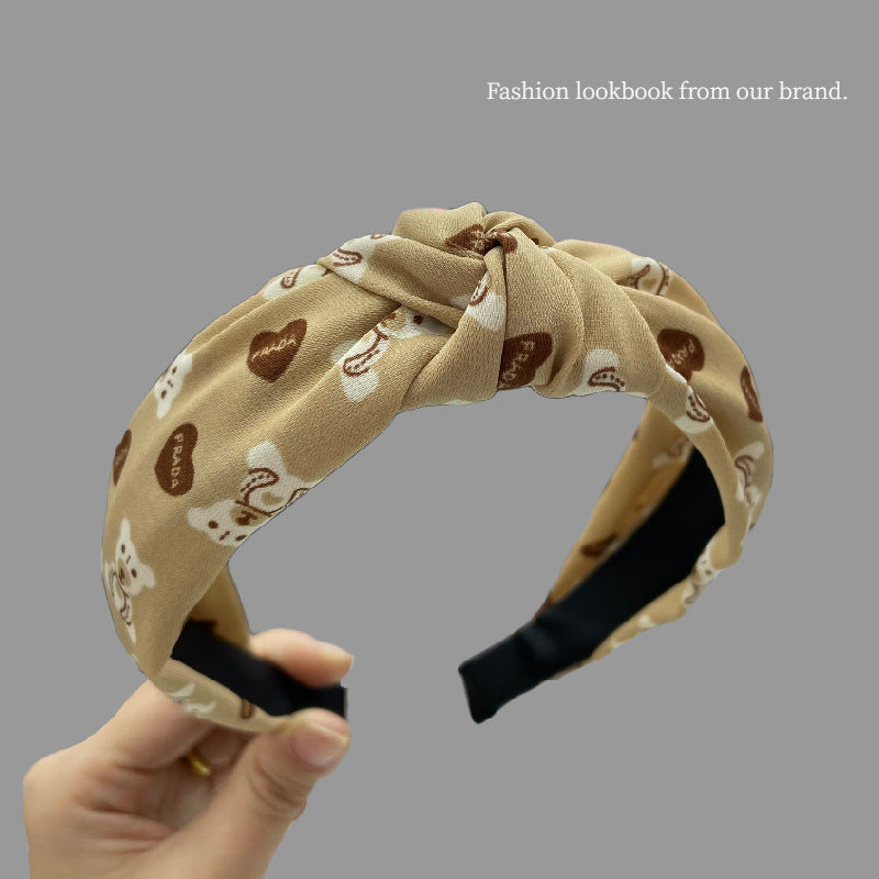 Wholesale Vintage Fabric Wide Edge Knot Hair Hoops