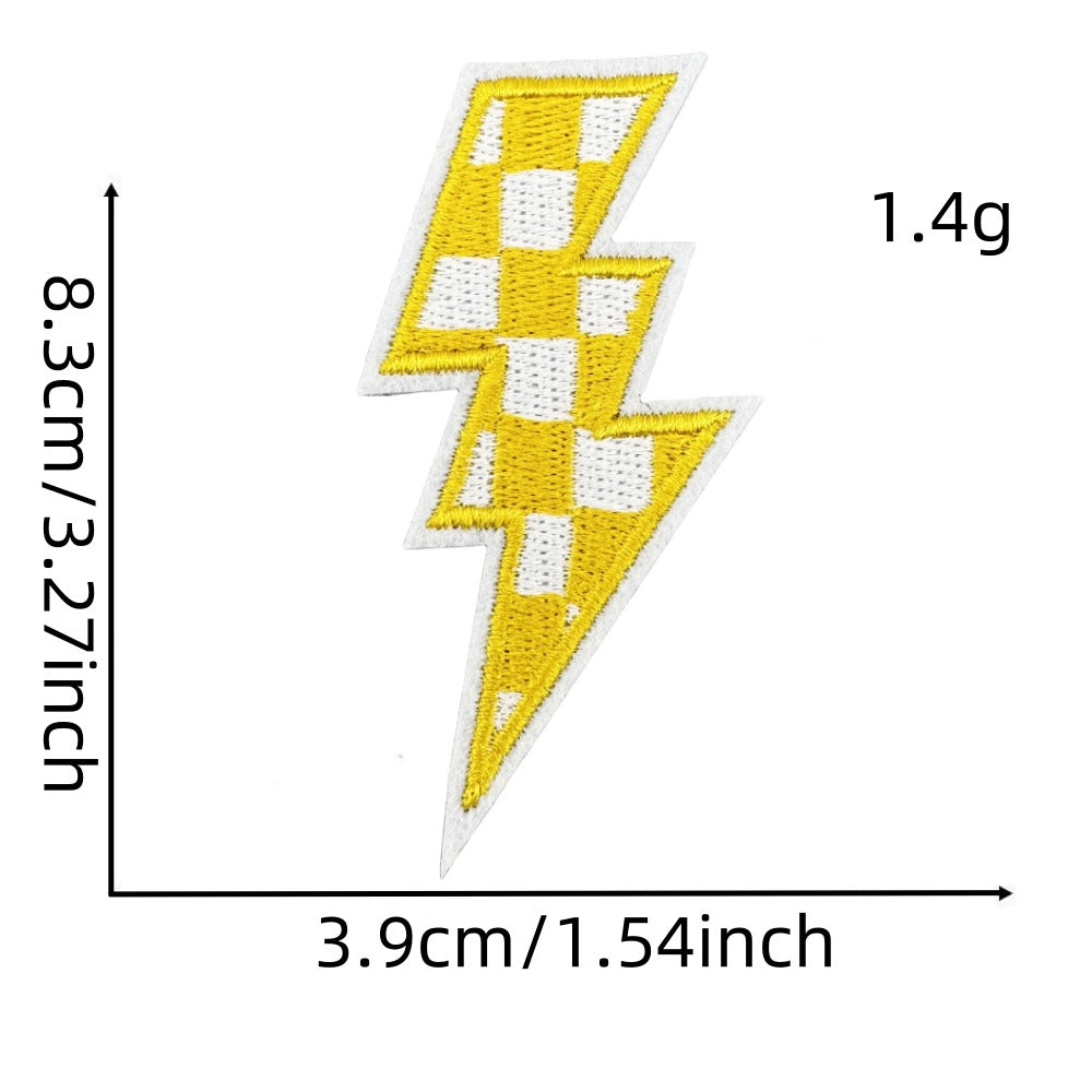 Wholesale  Colorful Lightning Plaid Pattern Embroidery Cloth  DIY Patches