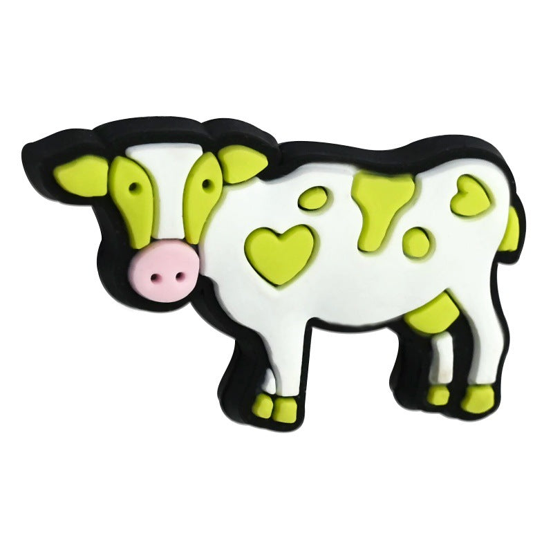 Wholesale 100pcs cartoon colorful cow pen bead accessories DIY soft rubber beads