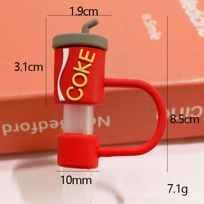 Wholesale 10mm cartoon soft gel food series straw cap