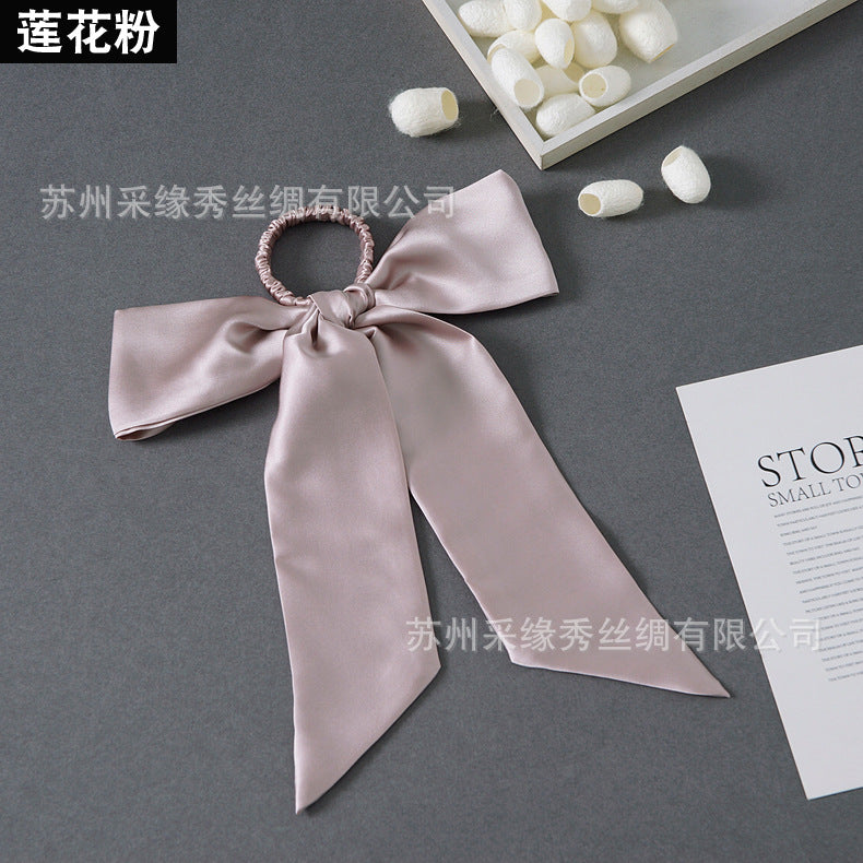 Wholesale hair rope hair accessories bow silk hair ring Hair Scrunchies