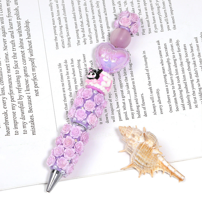 Wholesale 8pcs  Rose Acrylic Beads  beadable pens