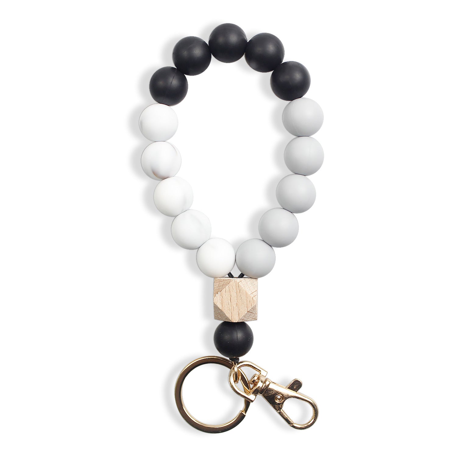 Wholesale Silicone Color Beaded Bracelet Keychain