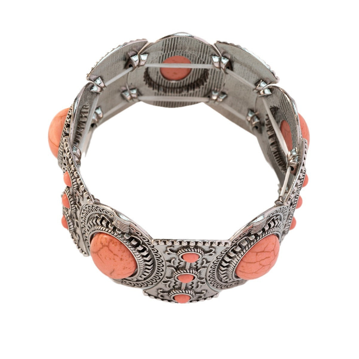 Wholesale Bohemian fashion hollow bracelet textured retro turquoise bracelet