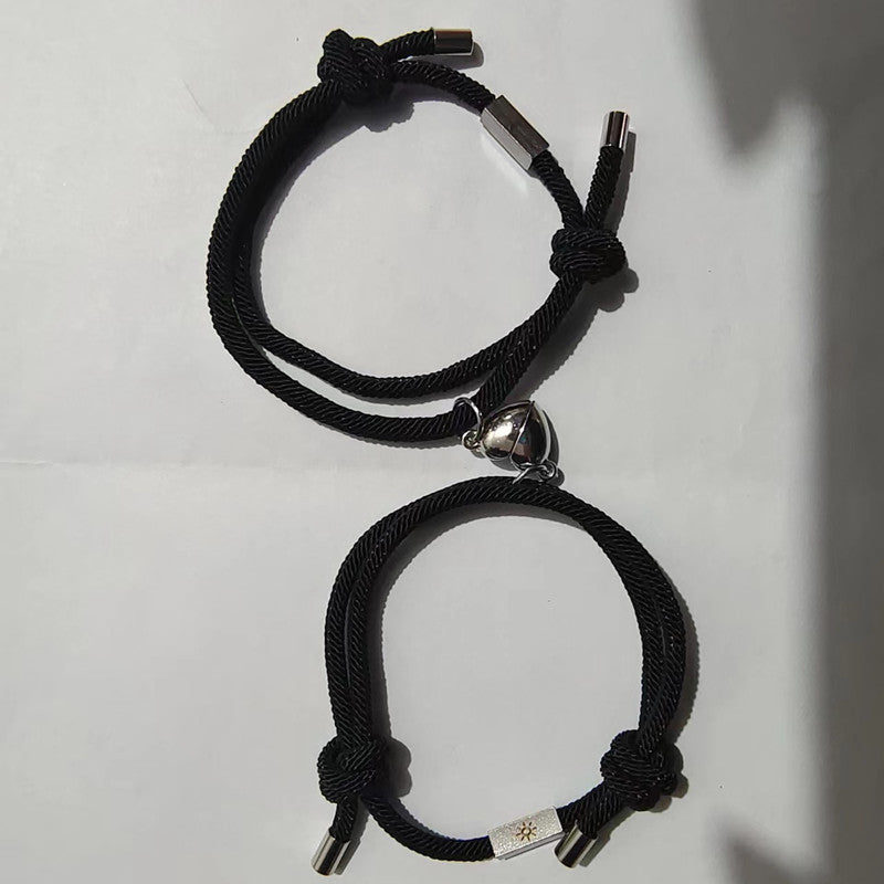 Wholesale Sun and Moon Couple Bracelet Sucking Valentine's Day Commemorative Gift for Men and Women a Pair of Sun and Moon Woven Hand Rope Best Friend