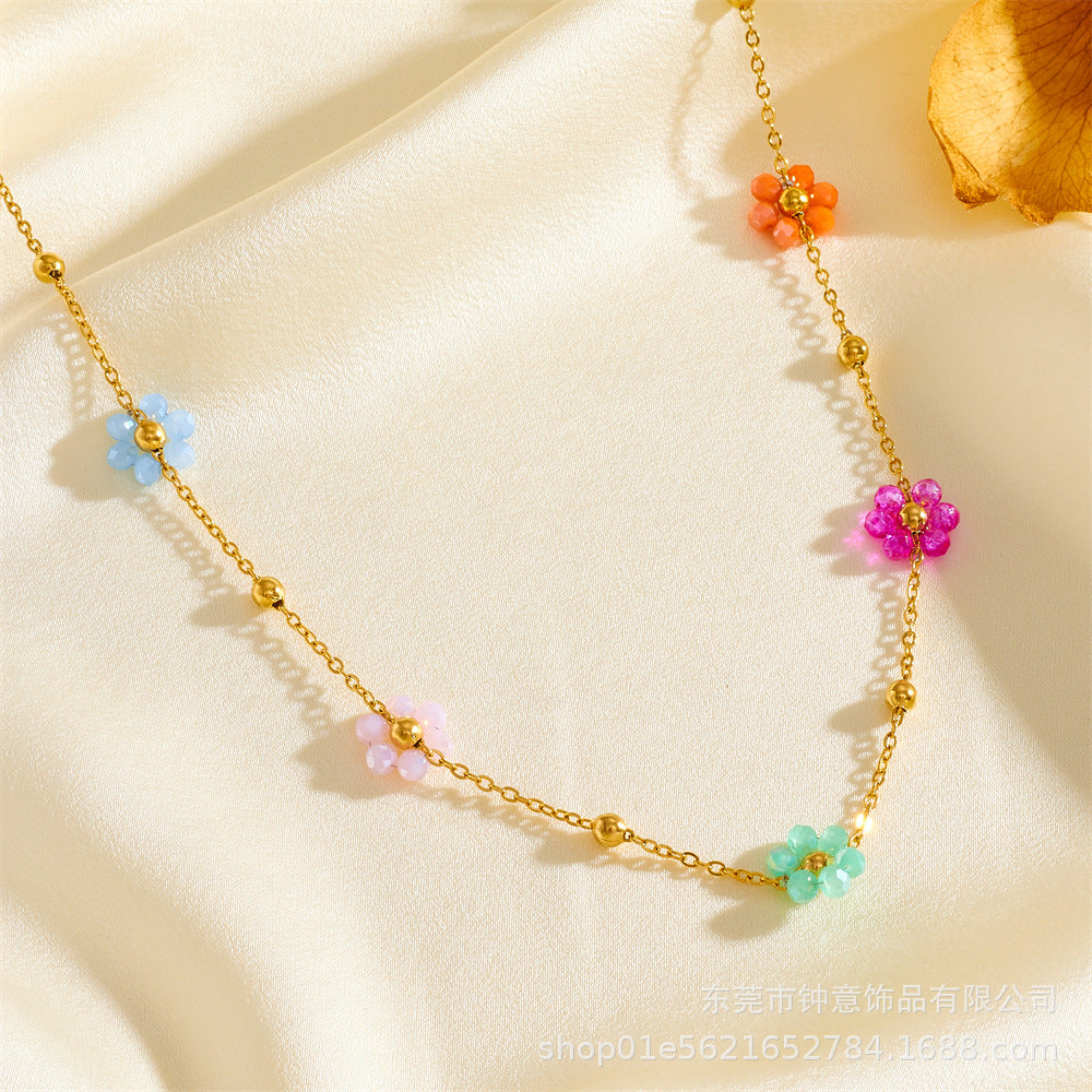 Wholesale Simple Titanium Steel Shell English Letters 18K Fashion Love Pendant Necklaces